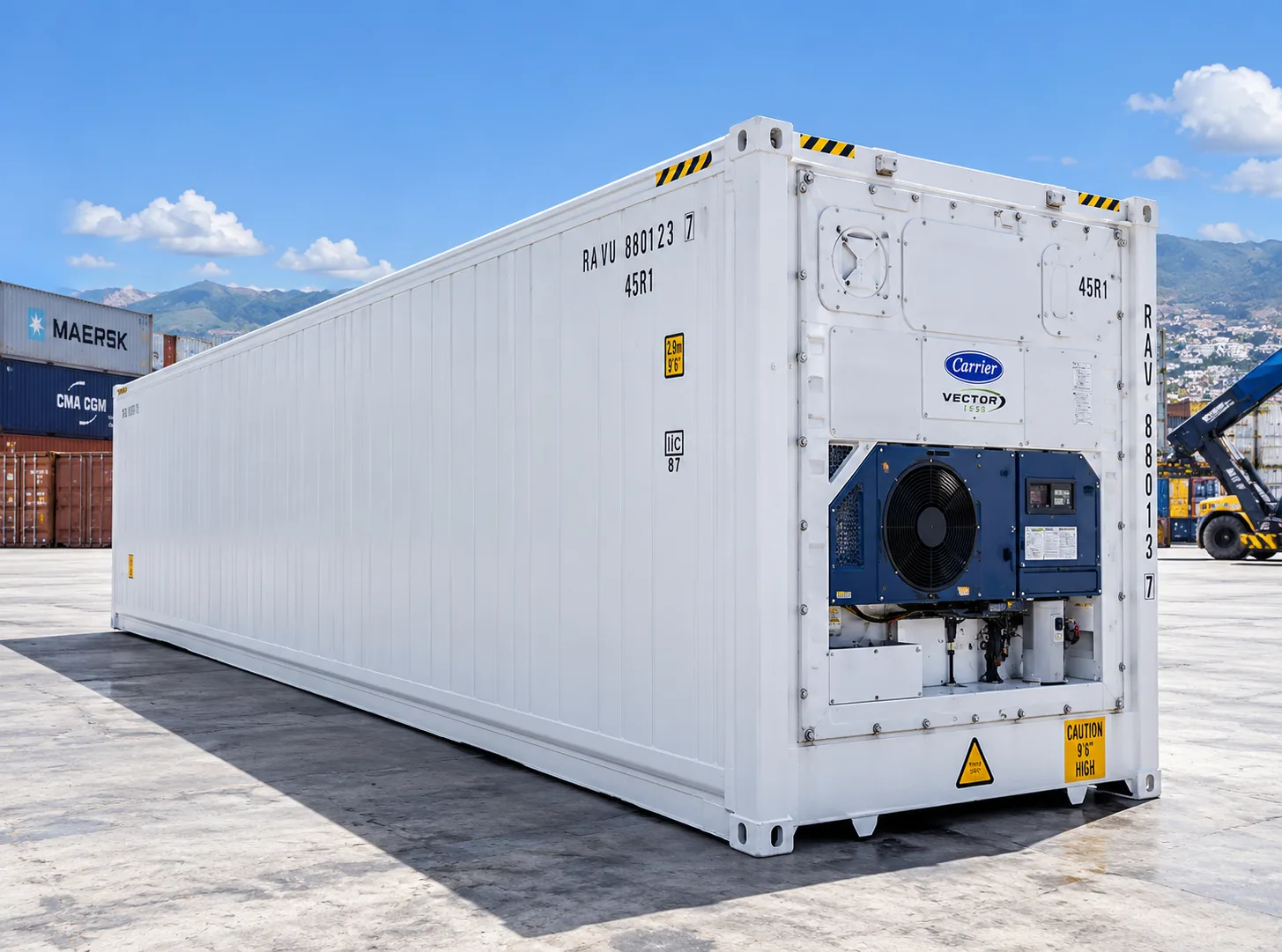 Exterior de contenedor Reefer refrigerado de 40 pies en Ecuador